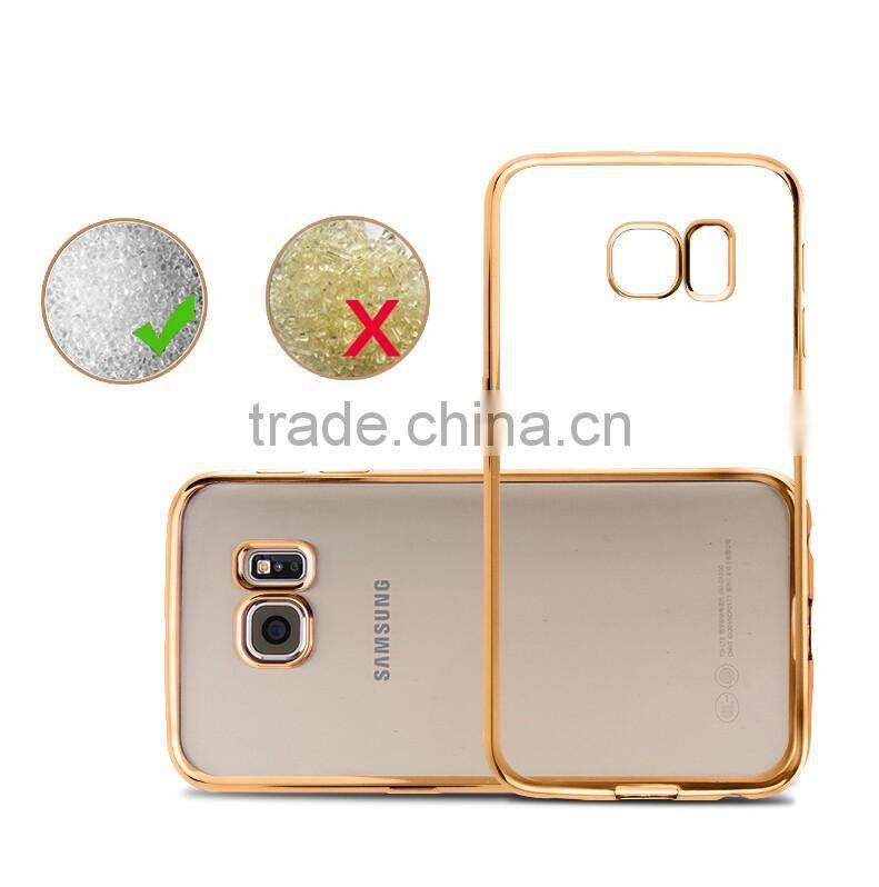 New arrival clear phone cover for samsung galaxy s7, for galaxy s7 edge electroplate bumper frame tpu case