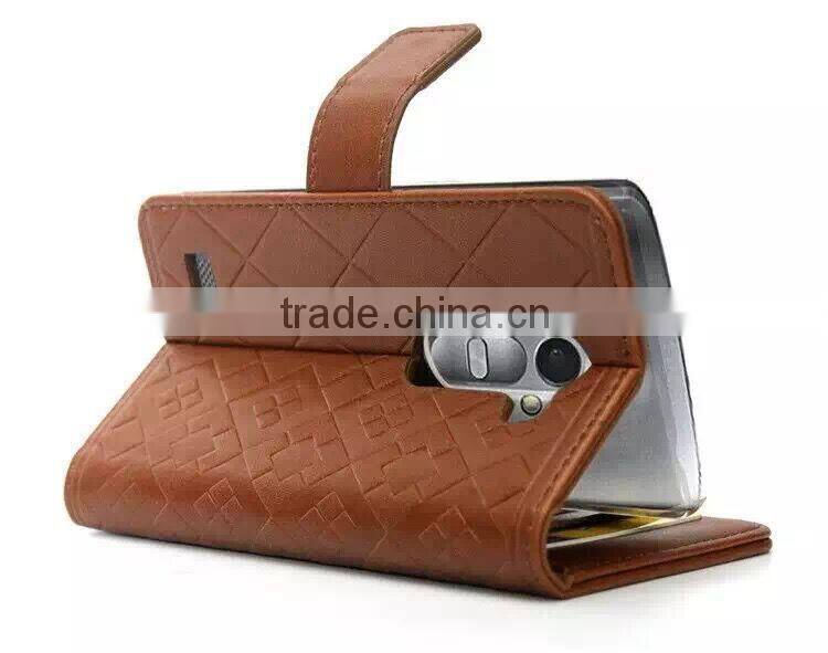 2015 book style business type stand pattern flip leather case for LG Leon with card slot