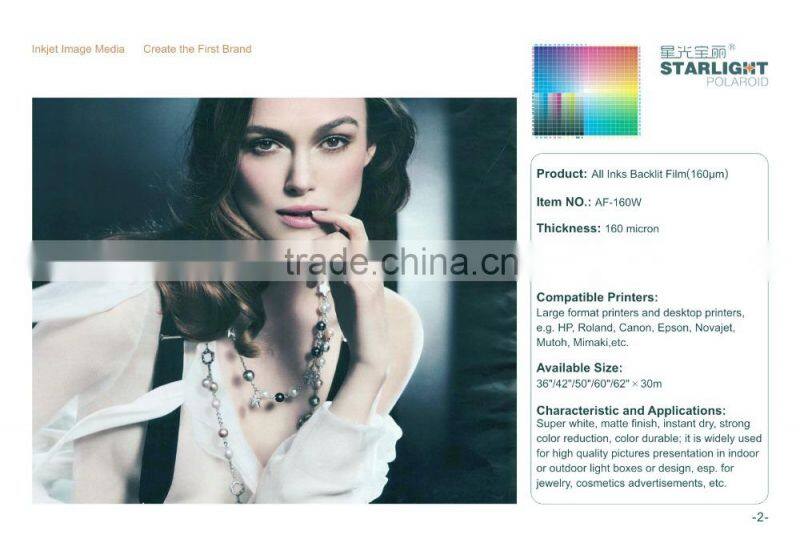 Starlight Polaroid waterproof inkjet film for silk positive screen printing of all inks