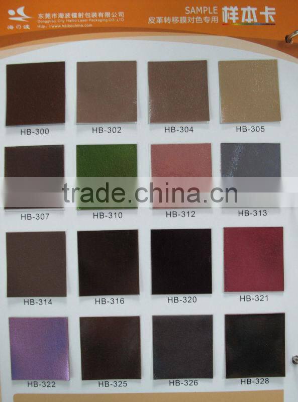 PET heat transfer film for leather