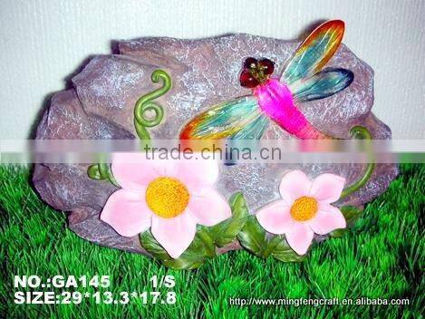 Polyresin Dragonfly Stone Solar Light Crafts