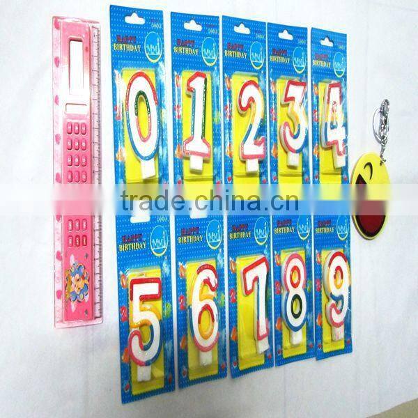 birthday number candle with color edge