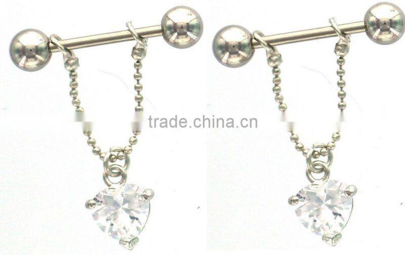 Nipple Shield Rings Barbells Heart Gems Nipple Piercing