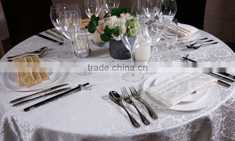 Linen Pro Dot High End White Table Cloth for 5 Star Restaurant and Hotel