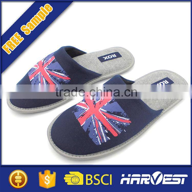 embroidered cotton fabric luxury indoor winter slippers, emboss cotton hotel slipper