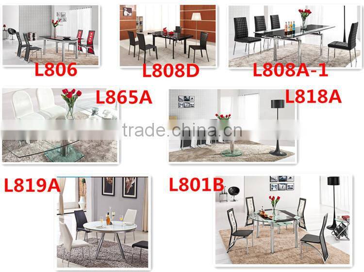 8 Seater tempered glass retractable dining table