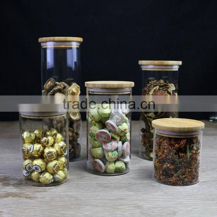 Clear food glass candy jar