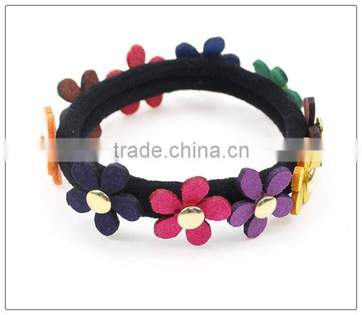 fashion flower design elastic hair bands, ponytail holders