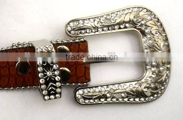 Western Fashion Strass Diamond Chain Cowgirl Rhinestone Cowhide Belt
