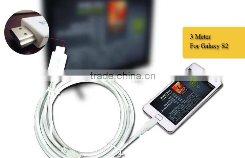 MHL Micro USB To Male Adapter Cable for galaxy S2 or other smart phone