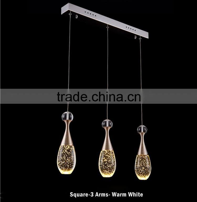 Stainless Steel Dining Room Pendant light SMD5730 LED Crystal Pendant Lamps