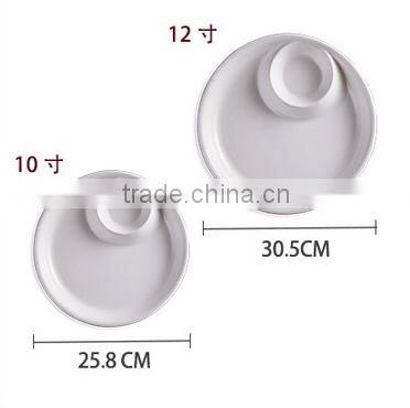 Ceramic dinner white round divide Plate and dish for restaurant