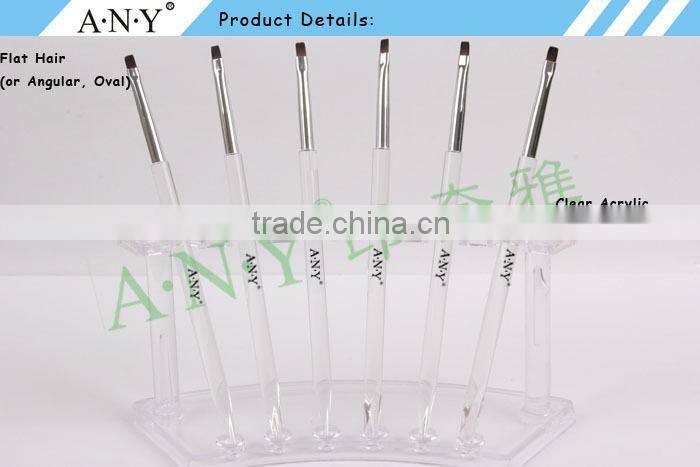 ANY Nail Art Maincure 3D Sculpture Acrylic Handle Beauty Hand and Nail Brush Flat UV Gel Art