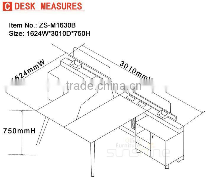2016 Modern Fashion Office Furniture Modern Computer Table Photos ZS-M1630B
