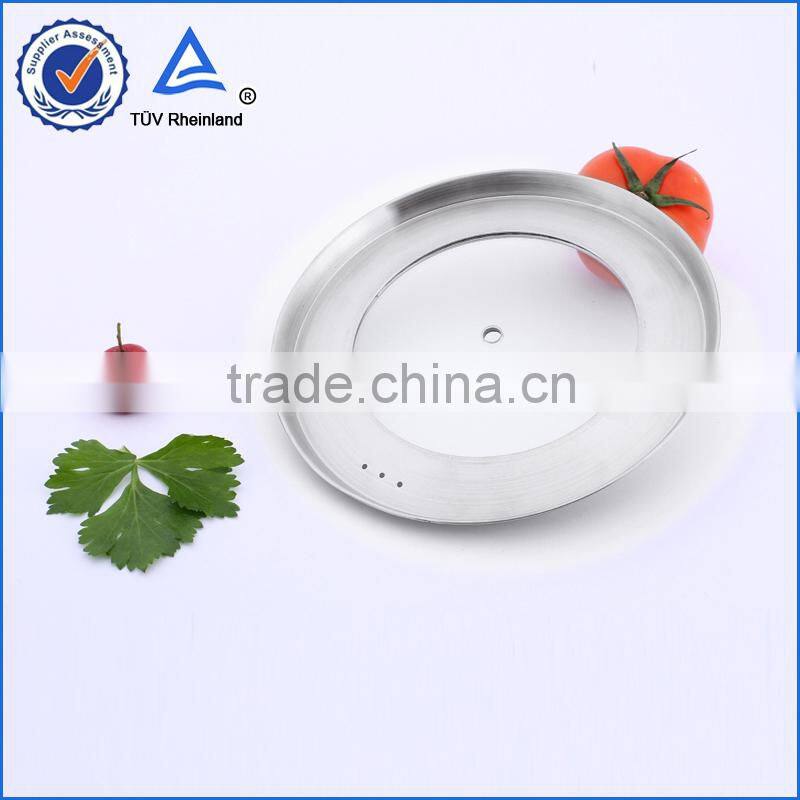 Stainless steel combined glass lid with two konb holes