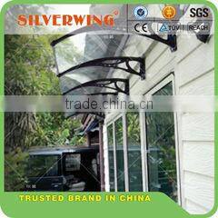 Innovative design - PP Plastic Polycarbonate Door Canopy with Water Gutter - Clear transparent PC roof