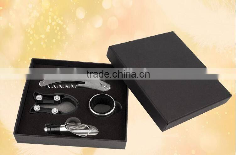 Promotional New Design High Quality paper box Wine Gift Box, Luxury Wine Opener Tool Gift Set with paper box packed