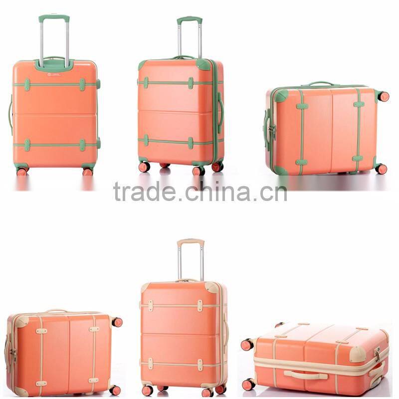 ABS PC Vintage Luggage Airport Luggage Trolley Vintage Suitcase
