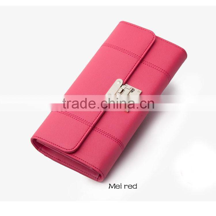 2016 New black cowhide cross lines cheap wholesale women purse wallet