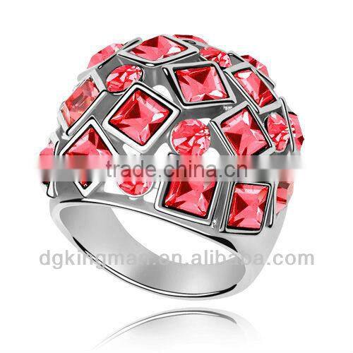 Stylish Kingman 2013 Pink Austrian Crystal Rings (KMKR-41)