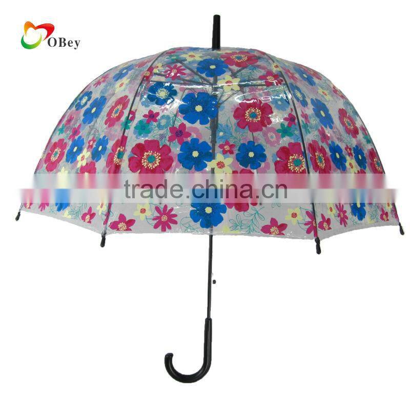dome shaped poe umbrella with flower design