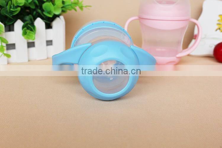 Plastic baby infant training water cup with double handle Baby Training Water Drinking Bottle