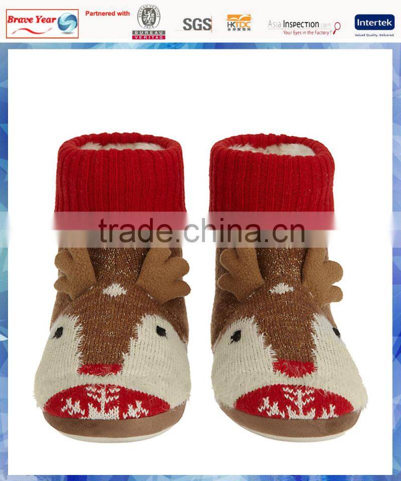 2014 hot sell knitted deer ladies winter boots