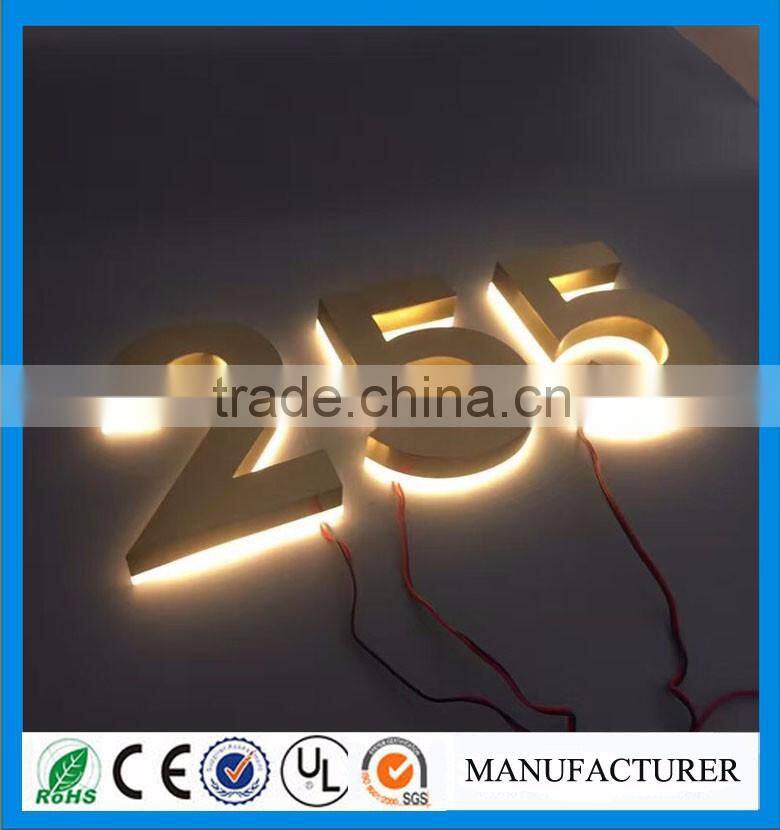 Diy led backlit channel letter sign stainless steel letter backlit letters