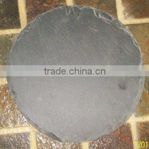 Natural black slate round coaster for homeware