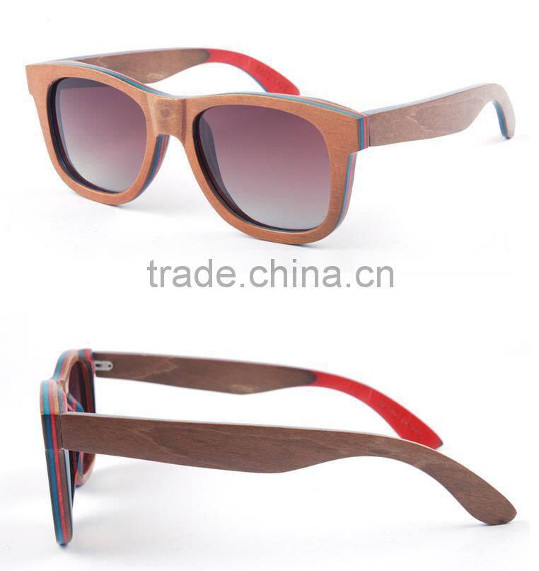 Cheap Wholesale Custom Recycled Skateboard wood Sunglasses