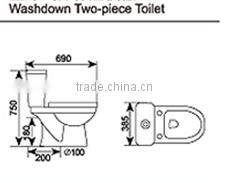 Y823 get free two piece of toilet high quality easy clean