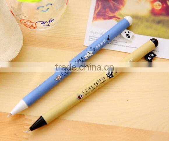 best promotional gift DIY creative stationery kid personalized Novelty gel pen cartoon black cat and white dog tag ballpoint pen