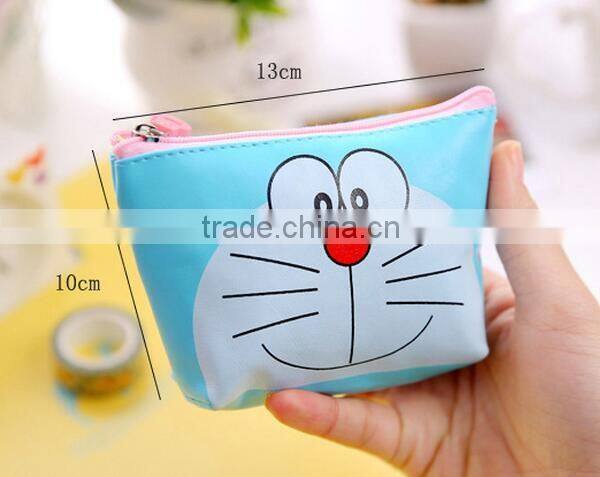 Hot sale fashion PU leather Zipper cartoon animal printing pouch wallet fancy promotional gift plastic handbag euro coin purse