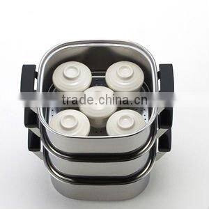 18/0 Stainless Steel Food Steamer Pot 3 Level 22cm Square
