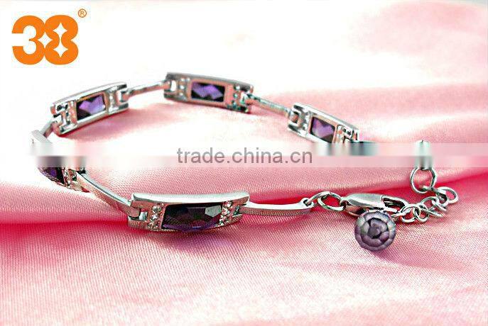 fashion healthy stainless steel customized leather bracelet
