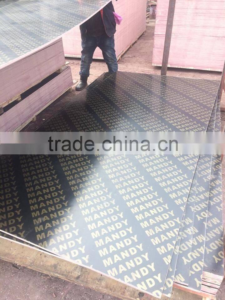 waterproof shuttering plywood, 18mm film faced plywood from Linyi factory directly
