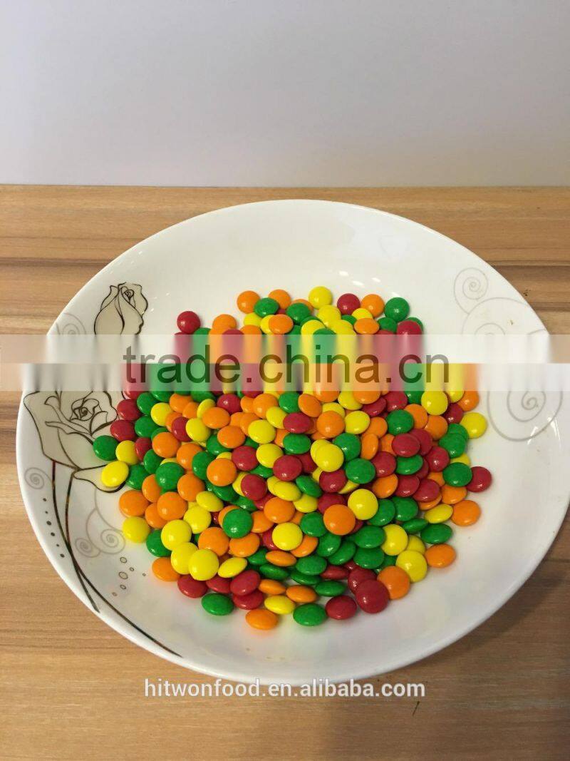 0.43g hitwon high quality colorful chocolate beans Glossy Chocolate Button