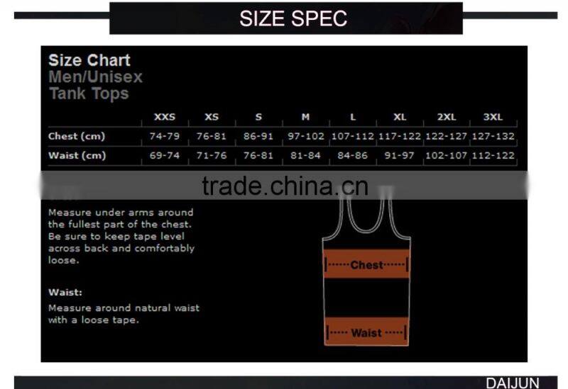 Daijun OEM slim fit 100% cotton plain man white tank tops in bulk