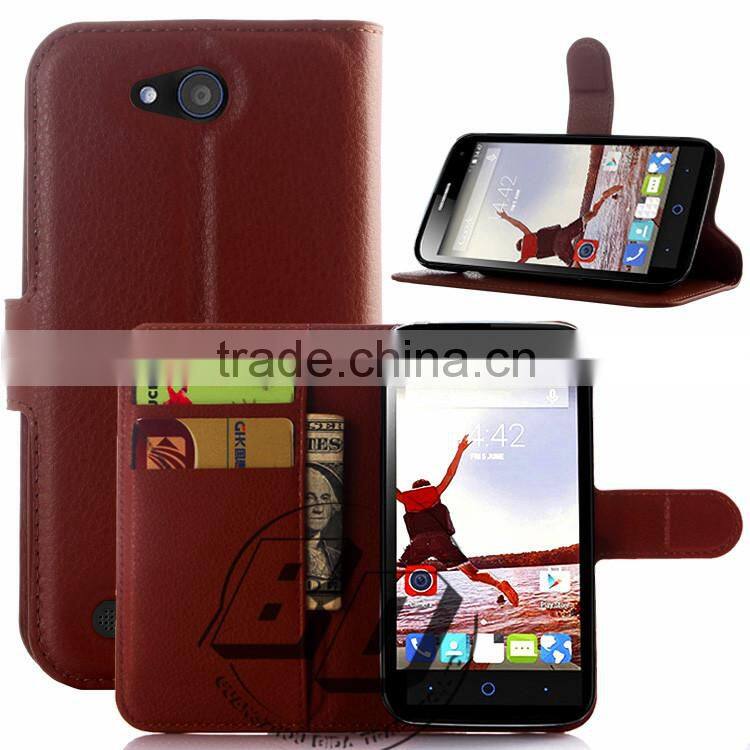 Fashionable Popular Flip wallet leather case with card slots For ZTE Blade Q Lux 4G fast delivery