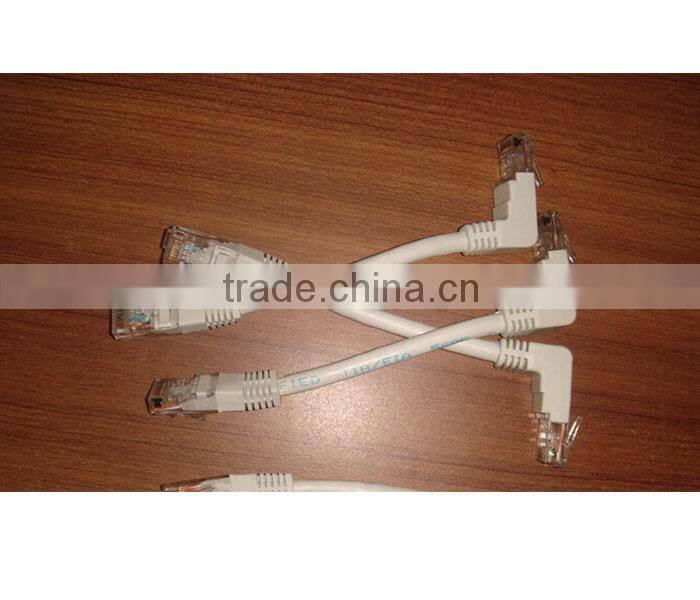 2ft CAT5e RJ45 Shielded 90 Degree Down to Straight FTP Ethernet LAN Cabl