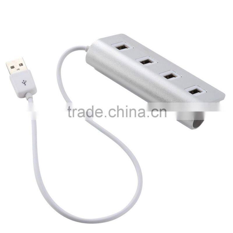 Multi 4 port Aluminum man usb 2.0 hub from China suppliers with Blue LED indicator lights
