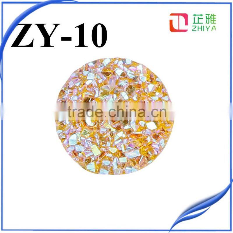 2016 fashion Agate Geode Slice Pendant Big Round 12mm Silver Agate Druzy Tianium Druzy Cabochon