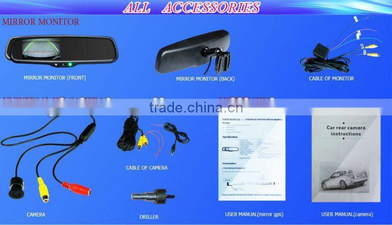 4.3 inch rearview mirror monitor Germid with parking sensor ,reverse camera