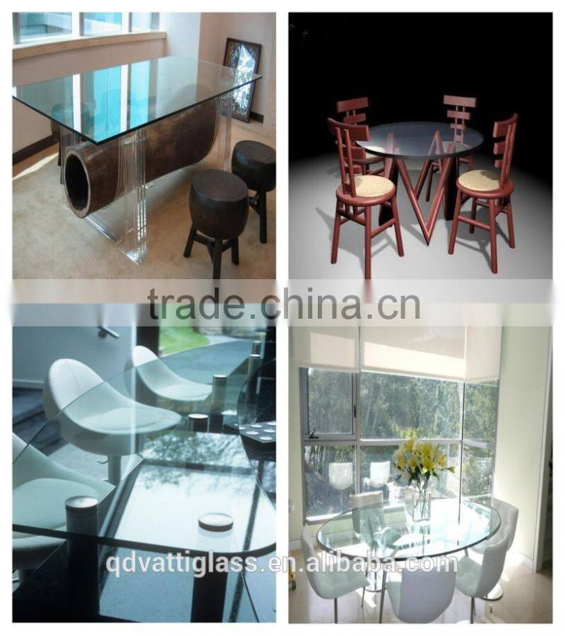 Dining table used the Round shape tempered top glass,tempered round glass