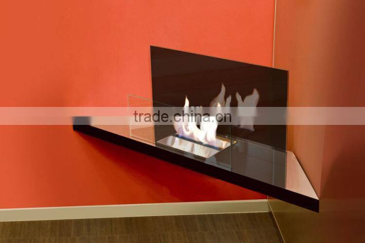 90 Degree Bent Good Quality Stainless Steel bio ethanol wall fireplace real fire