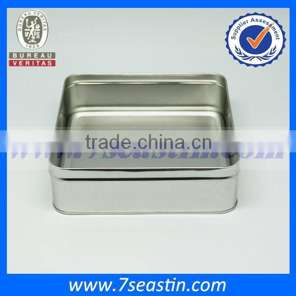 lunch tin box silver metal box