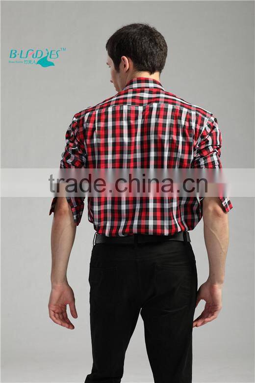 2015 Bladies New Bamboo Fiber Shirts For Men Plaid Shirts For Men