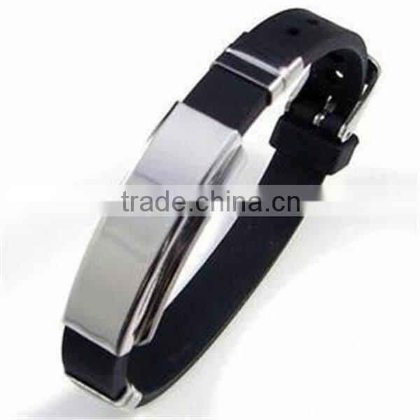 Eco-friendly silicone wristbands with metal clip with energy balance