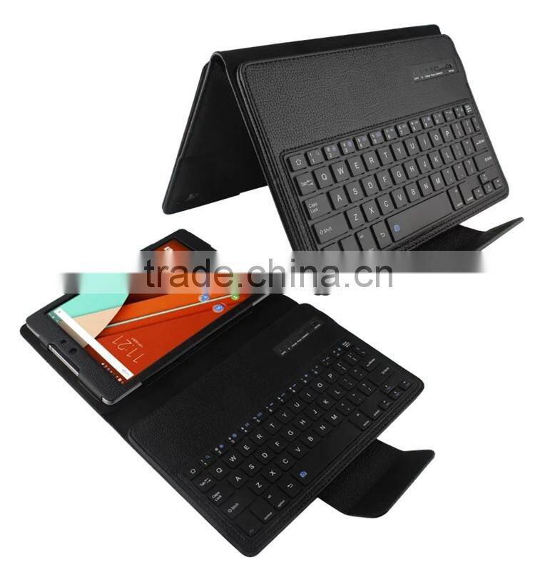 For Google HTC Nexus 9 Removable Wireless Bluetooth Keyboard With PU Leather Case Stand Cover