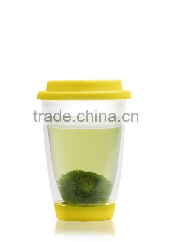glass coffee mug with lid